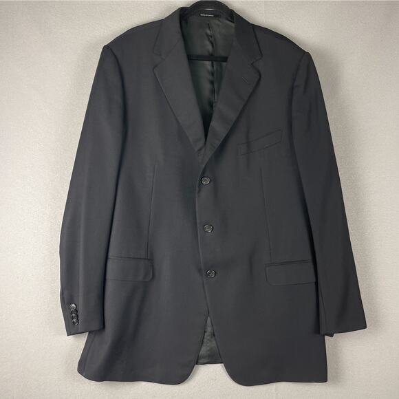 Ermenegildo Zegna Wool Blazer Sport Coat Men 48L Black High Performance 3 Button - Picture 1 of 16